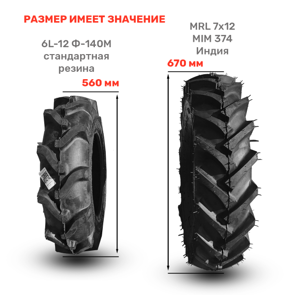 Купить Шина - Покрышка MRL для мотоблока Индия 7х12 MIM 374 в Минске с Доставкой по РБ